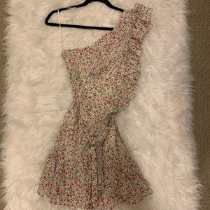 One shoulder floral dress